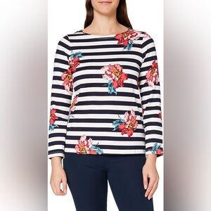 Joules Women’s Harbour Print Long Sleeve Jersey Top  100% Cotton Size 10